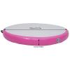 3.3FT Air Spot Inflatable Gymnastic Mat, 4" Thick Tumbling Exercise Training Mat with Electric Air Pump, Waterproof Inflatable Round Springboard Gym Mats Yoga Floor Mat,Pink view 2