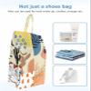 Cowboy Boots Shoe Bags,X-Large Travel Golf Shoes Pouch Bags Storage Organizer Accessories with Zipper & Handle for Men, Women, Kids, Traveling, Gym, Sport, Western Middle Century Boho Reteo Leaves view 4