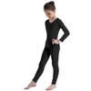 easyforever Kids Girls One Piece Long Sleeves Full Body Footless Gymnastics Ballet Dance Leotard Jumpsuit Black 3-4 Years view 1