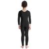 easyforever Kids Girls One Piece Long Sleeves Full Body Footless Gymnastics Ballet Dance Leotard Jumpsuit Black 3-4 Years view 2