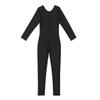 easyforever Kids Girls One Piece Long Sleeves Full Body Footless Gymnastics Ballet Dance Leotard Jumpsuit Black 3-4 Years view 4