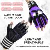 Weight Lifting Gloves for Women Gym Workout with Wrist Support,Padded Half Finger Gloves for Fitness Exercise (Violet, Medium) view 2