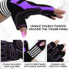 Weight Lifting Gloves for Women Gym Workout with Wrist Support,Padded Half Finger Gloves for Fitness Exercise (Violet, Medium) view 3