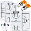 10 Pcs Basketball Clipboards Set for Coaches Include 2pcs 14"x9" Dry Erase Double Sided Basketball Whiteboard Equipment 6 Pcs Dry Erase Marker Pens and 2 Pcs Whistle, Sport Party Themed Gift view 1