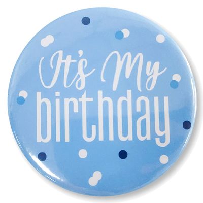 Birthday Button Pin,It's My Birthday Pins,Happy Birthday Button Badge Pin for Boys Girls Birthday Gifts Party Decorations Supplies (Blue)