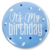 Birthday Button Pin,It's My Birthday Pins,Happy Birthday Button Badge Pin for Boys Girls Birthday Gifts Party Decorations Supplies (Blue) view 1