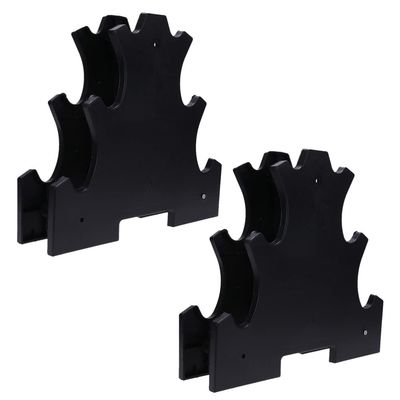 INOOMP 2pcs Dumbbell Storage Rack Compact Plastic Stand for Hand Weights Space-saving Dumbbell Holder Black for Home Gym Organization
