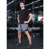 OEBLD Mens Running Shorts 3 Inch Workout Gym 2-in-1 Pants Athletic Compression Track Tights with Zipper Pockets Lightweight Quick Dry Sports Grey view 3