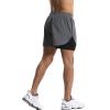 OEBLD Mens Running Shorts 3 Inch Workout Gym 2-in-1 Pants Athletic Compression Track Tights with Zipper Pockets Lightweight Quick Dry Sports Grey view 4