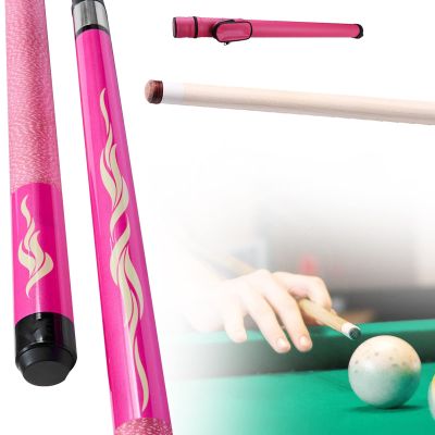 RIFWOVE 13mm Club Head, 1/2 Split Detachable Billiard Cue Sticks, Hardwood Billiard House Bar Pool Cue, Hard Maple, Pink, Suitable for Professional Billiard Players