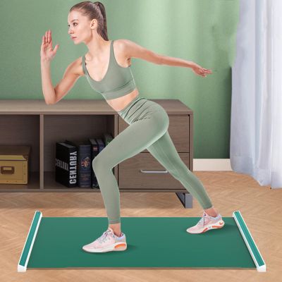 Slide Board, Portable Icehockey Slide Board with End Stops, Booties, Mesh Carrying Bag and Exercise Guide for Low Impact Balance & Core Training (Color : Green, Size : 1.6m)