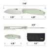 CJRB Pocket EDC Knife - Ekko(J1929) Small Folding Knife AR-RPM9 Steel Blade and Natural Green G10 Outdoor for Men Women for Gifts view 3