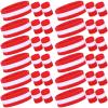 Eurzom 36 Piece Striped Sweatband Set - 12 Sweat Absorbing Striped Headbands and 24 Cotton Wristbands for Gym, Sports (Red, White) view 1