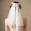 EllieWely Bachelorette Party Bridal Veil Headband Decorations, Bride To Be Gift, Wedding Ivory view 3