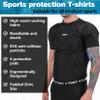 Football Padded Compression Shirt Men Chest Rib Protector Shoulder Back for Adult Football Baseball Softball Rugby Basketball view 3