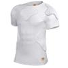 DGXINJUN Men Padded Compression Shirt Sports Short Sleeve Protective T-Shirt Shoulder Rib Chest Back Protector Pads Support Shirt for Adult Football Basketball Paintball Rugby Training (Large, White) view 2