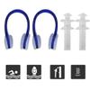Pilipane Swimming Earplugs, 4pcs Soft Swimming Nose Clips Earplugs Set Watertight Noise Canceling Swim Dive Supplies, Keep Water Out Keep The earplugs in(Blue) view 4