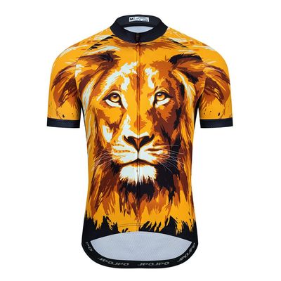 Lion Cycling Jersey Men, Short Sleeve Mountain Dirt Bike Shirt MTB Clothing Biking Gear Tops Riding Road Outfit BMX Clothes Bicycle Apparel Ciclismo Uniform 6XL