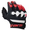 Alpinestars Halo Leather Motorcycle Gloves, Perforated Sport Street Protection, CE Certified, Premium Fit & Control, XL, Black/White/Bright Red view 1