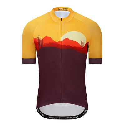 Desert Sunset Cycling Jersey Men, Short Sleeve Mountain Dirt Bike Shirt MTB Clothing Biking Gear Tops Riding Road Outfit BMX Clothes Bicycle Apparel Ciclismo Uniform 5XL