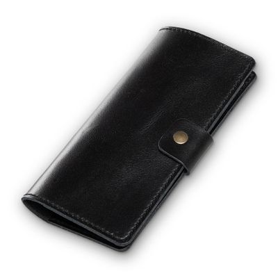 PEGAI Handmade Personalized Leather Checkbook Covers For Personal Checkbook | 100% Distressed Leather Checkbook Cover & Wallet | Business Checkbook Cover | Clark (Black)