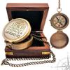Carfar Nautical Compass Go Confidently in The Direction of Your Dreams! Live The Life You've Imagined Engraved Solid Brass Navigational Vintage Marine Compass with Wooden Box view 1