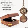 Carfar Nautical Compass Go Confidently in The Direction of Your Dreams! Live The Life You've Imagined Engraved Solid Brass Navigational Vintage Marine Compass with Wooden Box view 3
