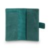 PEGAI Handmade Minimalist Design Checkbook Cover | 100% Distressed Full Grain Horse Leather Checkbook Wallet | Business Checkbook Binder | Clark (Turqoise) view 2