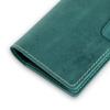 PEGAI Handmade Minimalist Design Checkbook Cover | 100% Distressed Full Grain Horse Leather Checkbook Wallet | Business Checkbook Binder | Clark (Turqoise) view 4