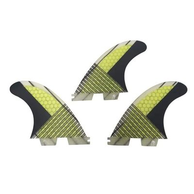 bohally Fiberglass+Honeycomb Surfboard Fin (3) Glass Flex Thruster Surf Fin Style G5 - Tri Fin Thruster Set Surfboard fins Size M Size fins