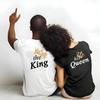 Matching Shirts for Couples Him and Her The King His Queen T-Shirts 3 Women XXL/Men M White view 4