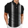 Big and Tall Polo Shirts for Men, 4Xlt Mens Shirts Big and Tall 3/4 Sleeve Shirt Men Men's Athletic Men's Golf Button Down Color Block Polo Retro Outdoor Street Short Sleeves (Gray-2,XL) view 2