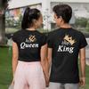 Matching Shirts for Couples Set for Him and Her The King His Queen T-Shirts Matching Outfits 54 Women XL/Men L Black view 2