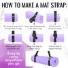 TECEUM Yoga Strap & Mat Strap  2 IN 1  Cotton  6 ft 8 ft 10 ft (30+ colors)  Adjustable Non-Slip Belt for Yoga, Pilates, Stretching, Physical Therapy, Fitness & Home Workout  For Carrying Mats view 3