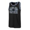 47 Men's Black Carolina Panthers Winger Franklin Tank Top view 2