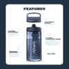 LifeStraw Go Series  BPA-Free Water Filter Bottle for Travel and Everyday use removes Bacteria, parasites and microplastics, Improves Taste, 22oz Icelandic Blue view 3