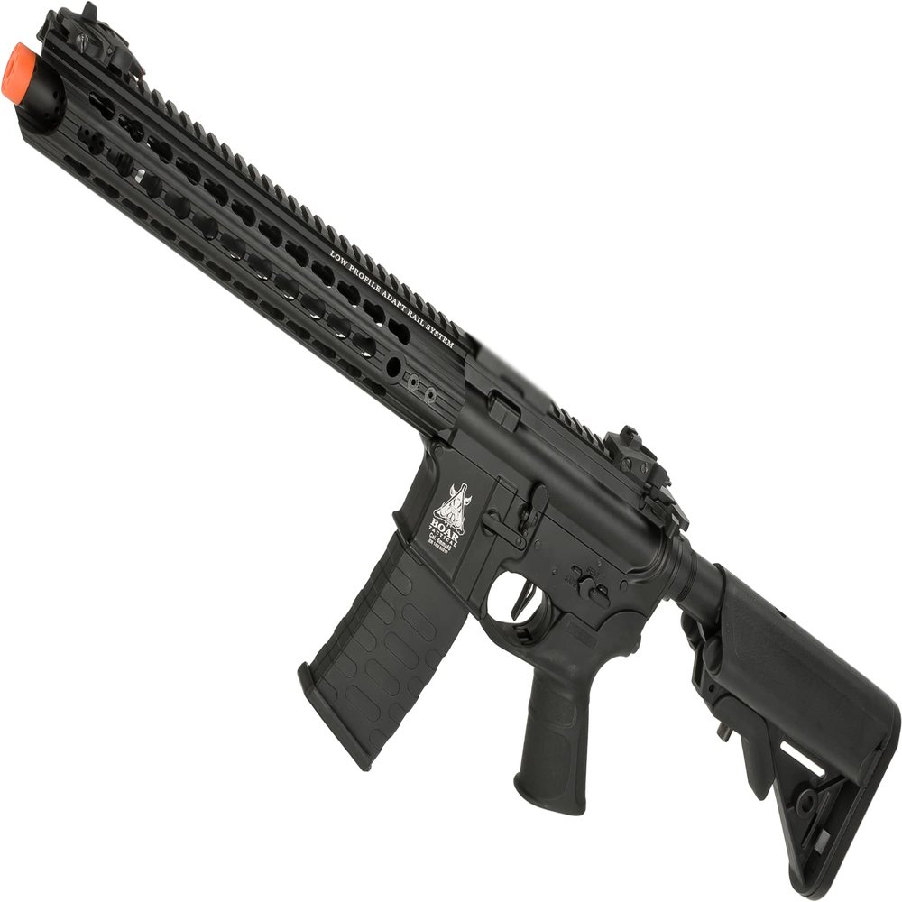 Evike Airsoft - APS ASR116 Electric Blowback Airsoft M4 AEG (Color: Black/Crane Stock)