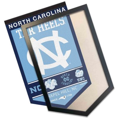 College Flags & Banners Co. UNC Tar Heels Heritage Logo History and Wood Banner Frame