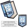 College Flags & Banners Co. UNC Tar Heels Heritage Logo History and Wood Banner Frame view 2