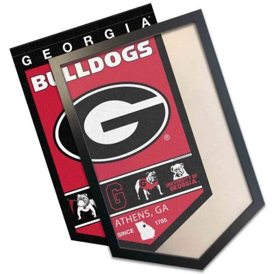 College Flags & Banners Co. Georgia Bulldogs Heritage Logo History Banner and Wood Banner Frame