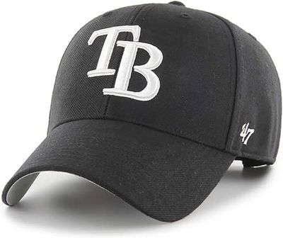 47 MLB Black White MVP Adjustable Hat, Adult One Size Fits All (as1, Alpha, one_Size, Tampa Bay Rays)