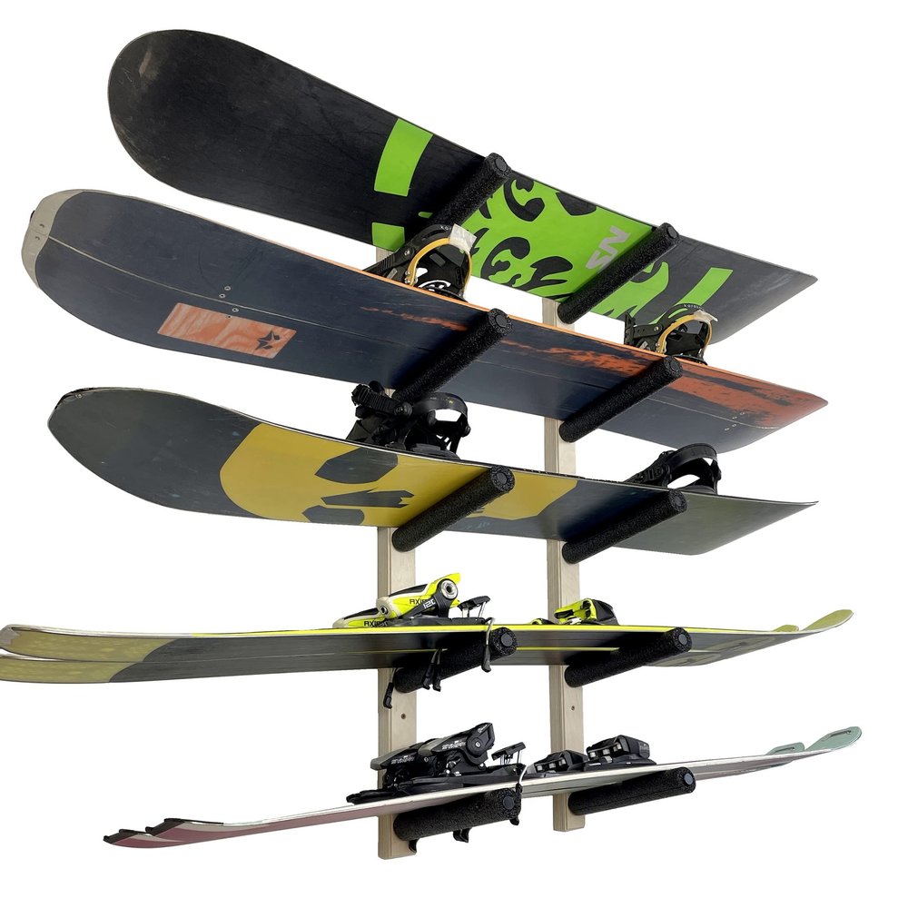 Snowboard Wall Rack Mount (Holds 5 Boards)