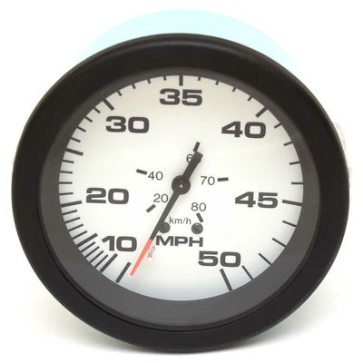 Teleflex Boat Speedometer Gauge 70010 | 50 MPH 3 3/8 Inch Black White