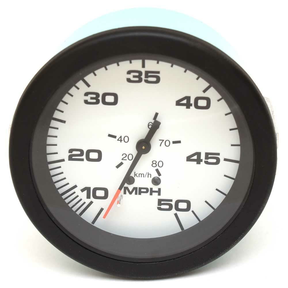 Teleflex Boat Speedometer Gauge 70010 | 50 MPH 3 3/8 Inch Black White