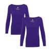 ACTIVE UNIFORMS Women's Long Sleeve Extra Wide Scoop-Neck T-Shirt Under Scrub 2 Pack (Purple, Medium) view 1
