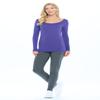 ACTIVE UNIFORMS Women's Long Sleeve Extra Wide Scoop-Neck T-Shirt Under Scrub 2 Pack (Purple, Medium) view 2