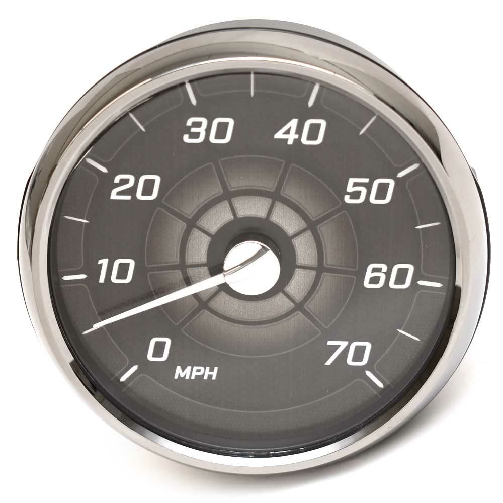 Medallion Boat Speedometer Gauge 8650-00100-29 | Oversized Silver Black