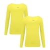 ACTIVE UNIFORMS Women's Long Sleeve Extra Wide Scoop-Neck T-Shirt Under Scrub 2 Pack (Yellow, X-Large) view 1
