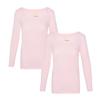 ACTIVE UNIFORMS Women's Long Sleeve Extra Wide Scoop-Neck T-Shirt Under Scrub 2 Pack (Pink, Large) view 1