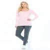 ACTIVE UNIFORMS Women's Long Sleeve Extra Wide Scoop-Neck T-Shirt Under Scrub 2 Pack (Pink, Large) view 2